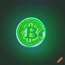 Imagen simbolo bitcoin en verde